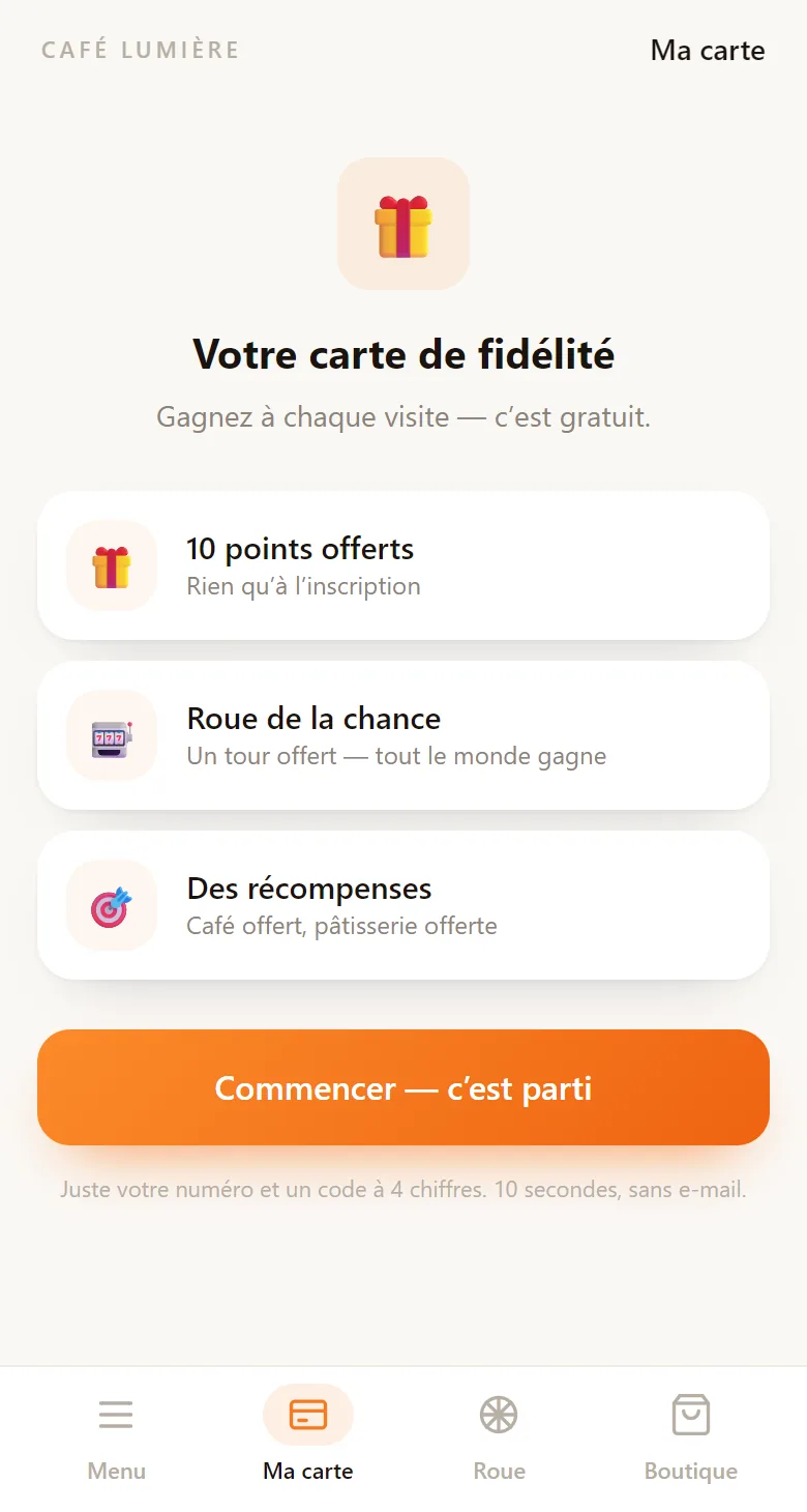 La carte — programme de fidélité Scaniha